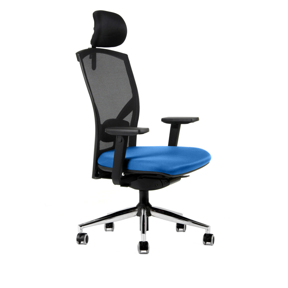 Silla Turin Luxury con cabezal base cromada